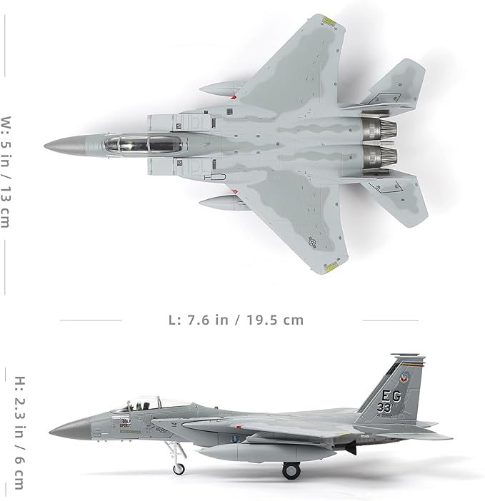 F-15C American Eagle Aircraft Model is a Twin-Engine 1:100 Metal die-cast Fighter Jet Model, Suitable for Collection and Gift-Giving Purposes.