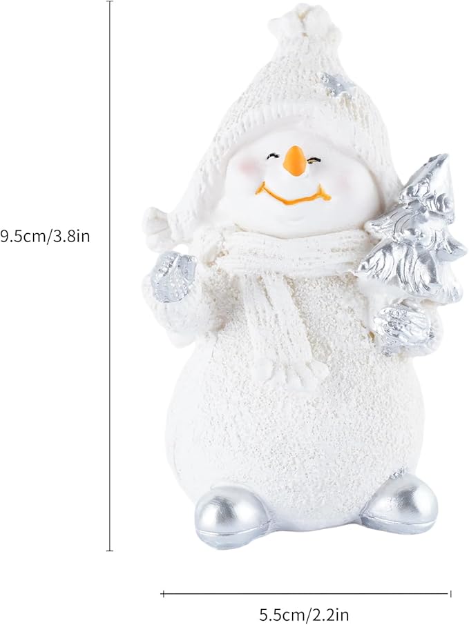 Resin Snowman Christmas Decorative Statues, Ideal for Outdoor Patio Lawn & Indoor Holiday Home Decoration, for Parents and Friends