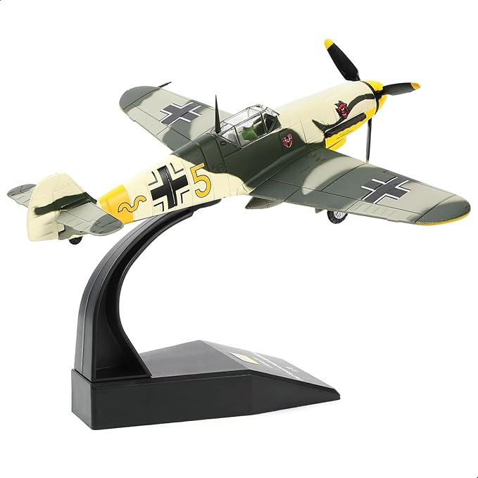 1/72 Scale German WWII Messerschmidt BF-109 Fighter Model Diecast Airplanes Military Display Model Aircraft for Collection Classic Model (Jungle Camouflage)