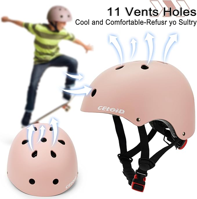 Kids Bike Helmet,Toddler Skateboard Helmets for Ages 2-3-5-8-14 Years Boys Girls，Adjustable Multi-Sport Bicycle Skateboarding Football Roller Skating Scooter Rollerblade Balance Bike Helmet