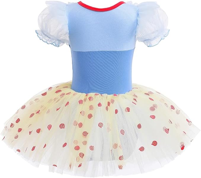 DYMCII Baby Girls Princess Ballet Dress Short Sleeve Leotards Skirted Tutu Dancewear Halloween Christmas Party Fancy Costume