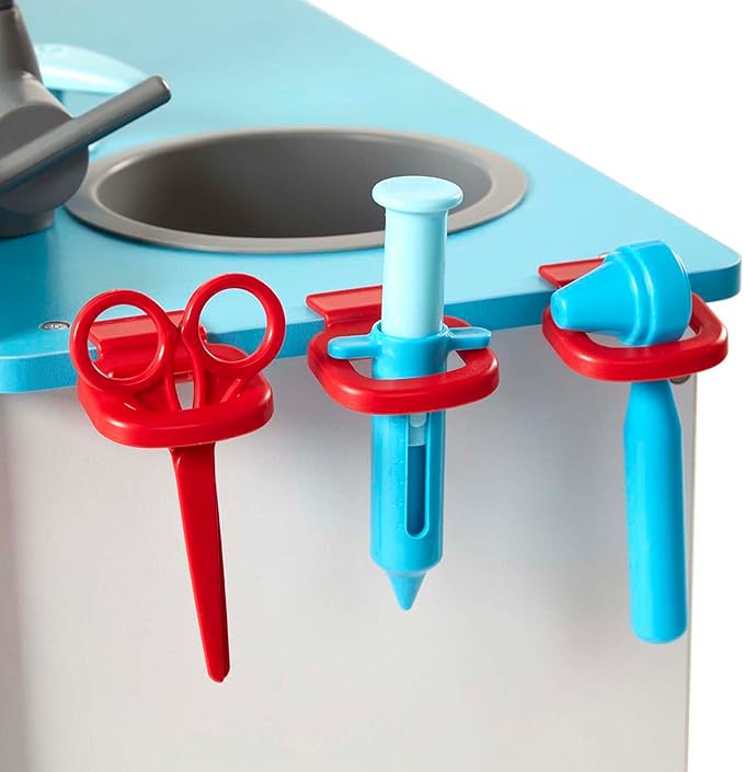 Melissa & Doug Wooden Get Well Doctor Activity Center - Waiting Room, Exam Room, Check-In Area - FSC Certified