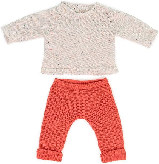 Miniland Clothes for Dolls 15'' Knitted Outfit Sweater & Trausers - ECO, Made in Spain, Quality, Role Play, Educational