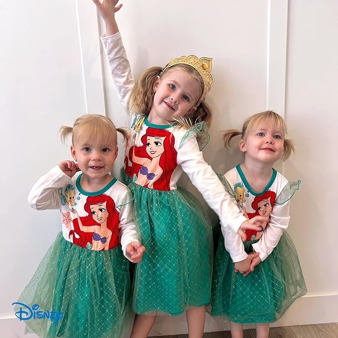 Disney Princess Frozen Minnie Mouse Dress Girls Sparkle Ruffle Tulle Tutu Birthday Party Fall Outfits Clothes Baby to Toddler