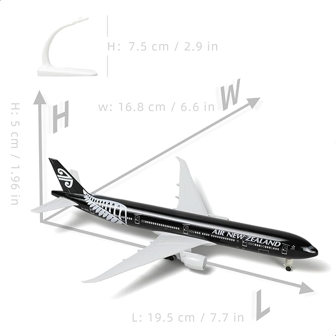 1/300 Boeing 777 New Zealand Diecast Metal Airplane Model with Stand -777 Airplane Model for Adult with Stand (8.3 inches Long) Aviation Enthusiasts Gifts, Desktop Display Decorations