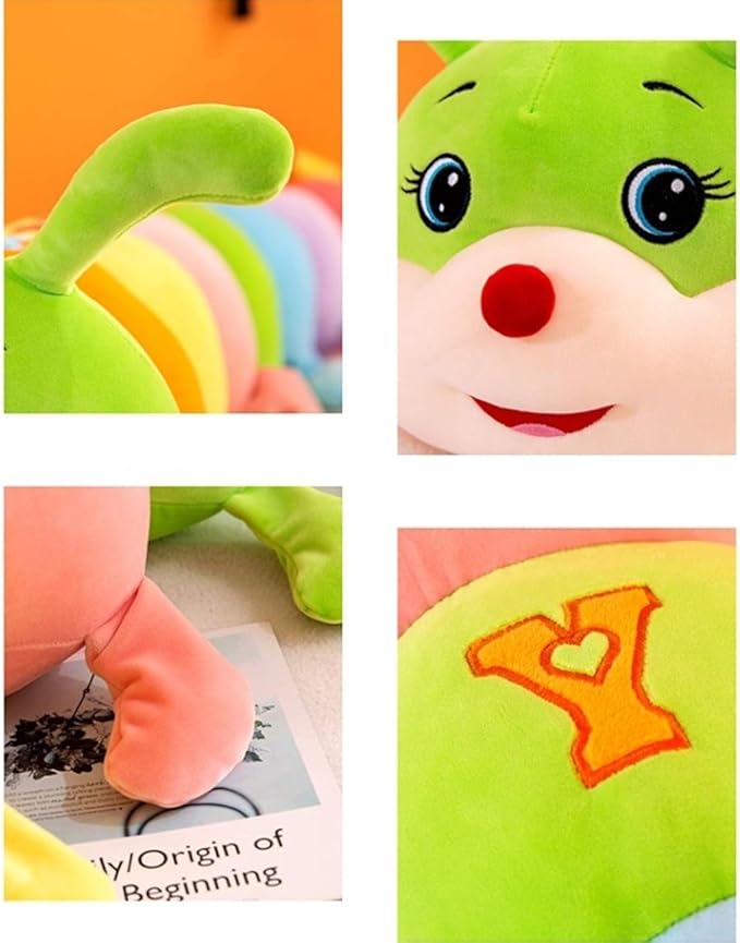 Multicolor Caterpillar Stuffed Animal Big Hugging Pillow Cute Plush Soft Pillow Doll,Giant Plush Toy,Gifts for Girl Boy Babies Birthday (35.4inch/90cm)