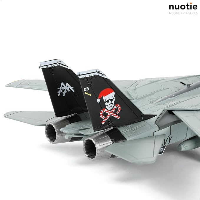 1/100 F-14B Santa Cats Fighter Model VF-103 Jolly Rogers Tomcat Christsmas Painting Pre-Built Jet Aircraft Fighter Alloy Metal Diecast Plane Model with Display Stand Collection Gift for Adult