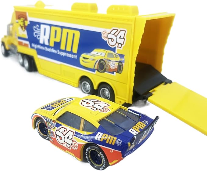 Portable Mini Toy Car and Truck Set 1:55 Diecast Model Metal Body Racers for Preschool Kids Ages 3+ Years (64)