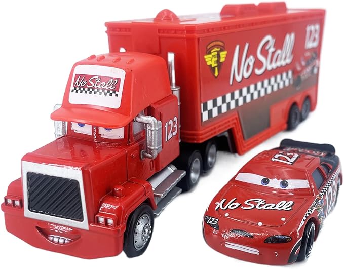 Portable Mini Toy Car and Truck Set 1:55 Diecast Model Metal Body Racers for Preschool Kids Ages 3+ Years (123)