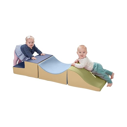 ECR4Kids SoftZone Traversing Trio Climber, Beginner Playset, Earthtone, 3-Piece