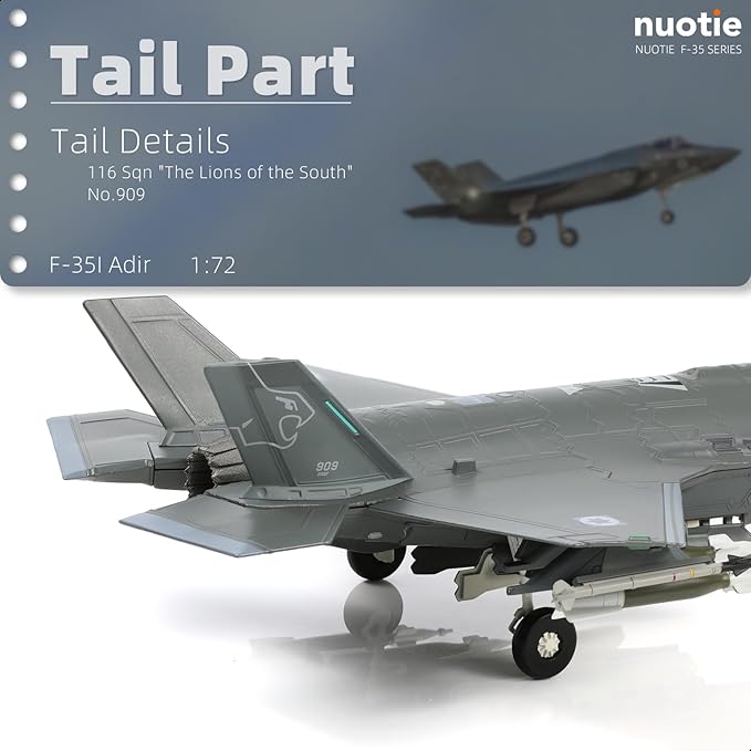 1/72 F-35I Israeli Air Force Stealth Fighter Aircraft Model Military Joint Attack Aircraft Diecast Metal Model for Adult Military Enthusiast Collection Display or Gift…