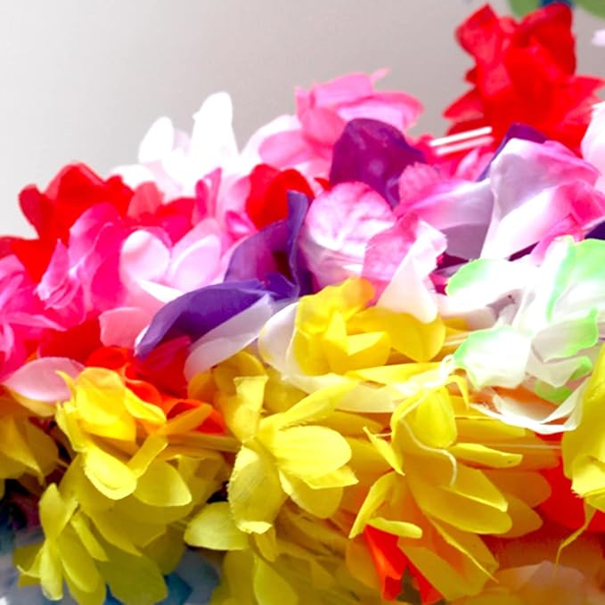 150 Pieces Hawaiian Leis Party Decorations, 50 Styles Flower Necklace Bulk for Tropical Theme Beach Supplies Night Bar Luau Aloha Beach Vacation