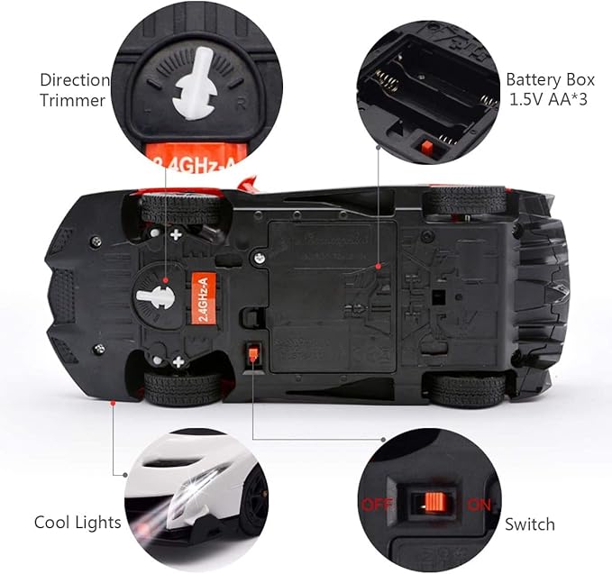 100 CLASSIC Officially Licensed Remote Control RC Car Series 1:24 Scale Lamborghini Full Function Electric Sport Racing Hobby Toy Car 2425C1