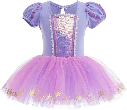 DYMCII Baby Girls Princess Ballet Dress Short Sleeve Leotards Skirted Tutu Dancewear Halloween Christmas Party Fancy Costume