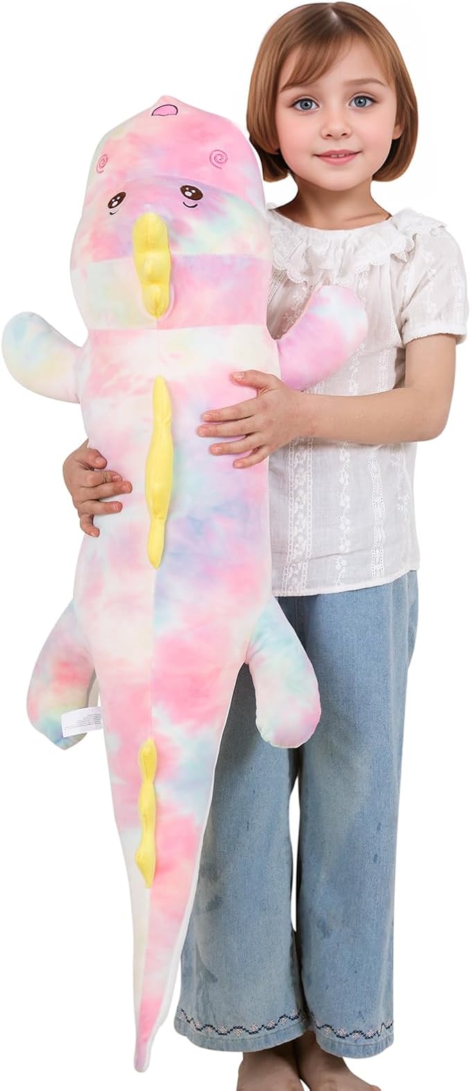 40inch Gaint Dinosaur Plush Stuffed Animals, Soft Rainbow Dinosaur Stuffed Large Pillow Toy, Cute Dinosaur Plushies Gift for Kids Boys Girls Birthday Holiday