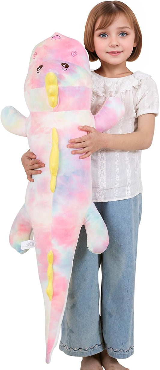 40inch Gaint Dinosaur Plush Stuffed Animals, Soft Rainbow Dinosaur Stuffed Large Pillow Toy, Cute Dinosaur Plushies Gift for Kids Boys Girls Birthday Holiday