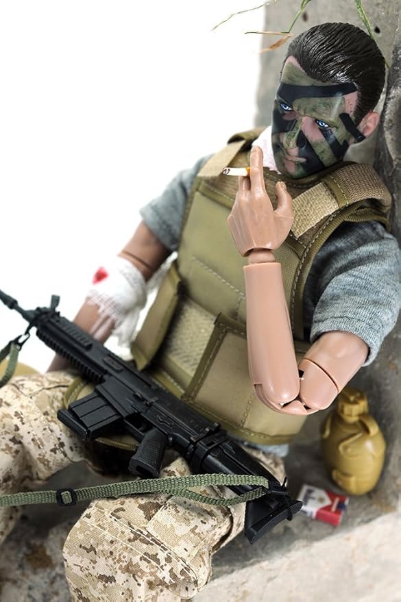 12" Wounded Soldier Action Figure 1:6 Scale Boys Children Playset