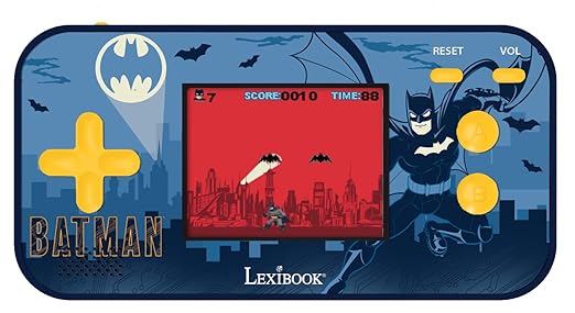 Lexibook - Batman - Compact Cyber Arcade Portable Console, 150 Games, LCD Color Screen, Battery Operated, Black/Blue, JL2367BAT