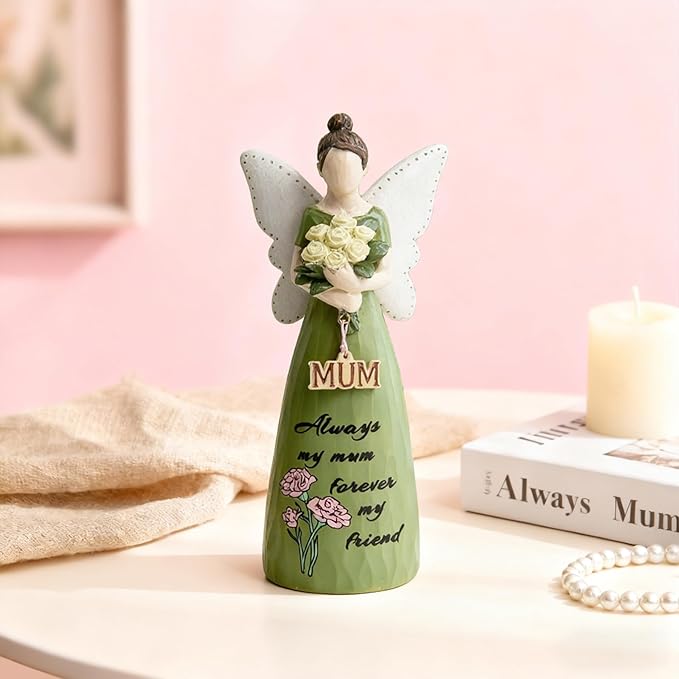 Mom Birthday Gifts,Mom Friend Birthday Gifts for Women,Mothers Figurine Gifts,Angel Figurine for Mother’s Day,Sculpted Hand-Painted Figurine