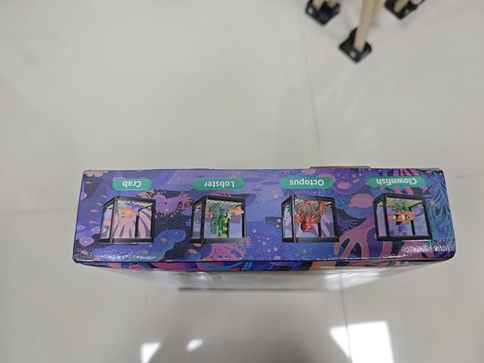 8 in 1 Fish Tank Building Sets, Marine Aquarium Building Block with LED Light Party Favors 9 Model Toy Including Shark Octopus Crab, Christmas Birthday Gifts for Boys Girls Kids Ages 6 8 10 12+