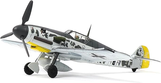 BF-109G Messerschmitt 1/72 Metal Airplane Model Kit with Stand WWII Diecast Alloy Fighter Model Vintage Combat Plane Prebuild Military Aircraft Collection(Desert Yellow)