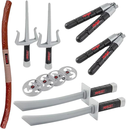 Liberty Imports Ninja Warrior Toy Weapons Role Playset Kids Pretend Play Dress Up Battles Costume Accessories