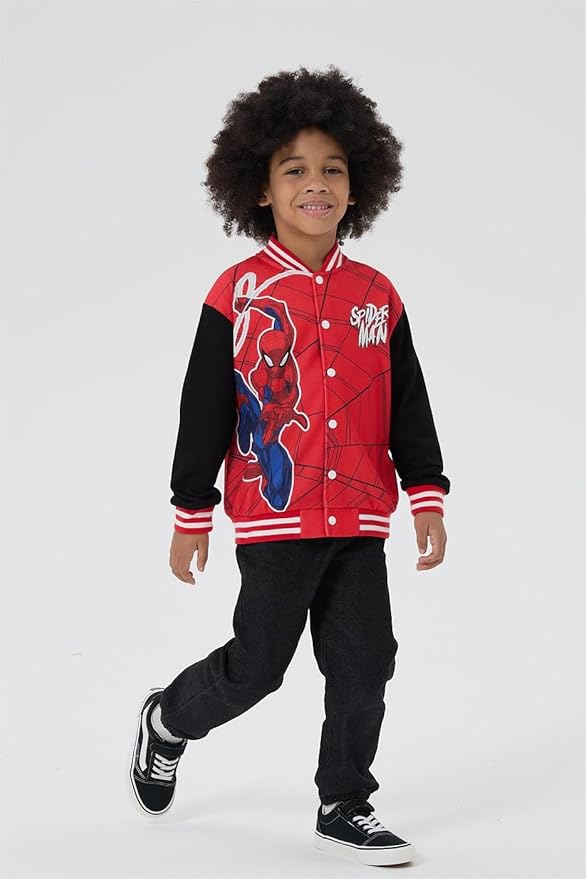 Disney Minnie Mickey Stitch Princess Frozen Elsa Marvel Jacket Lightweight Coat Button up Color Block Sweatshirt 2-14 Years