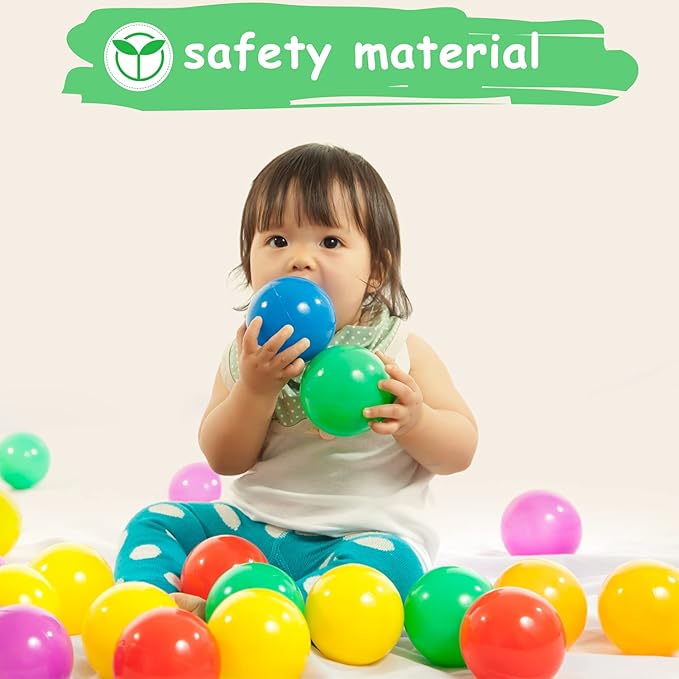 Vanland Ball Pit Balls for Baby and Toddler Phthalate Free BPA Free Crush Proof Plastic - Multicolored Pit Balls in Reusable Play Toys for Kids with Storage Bag