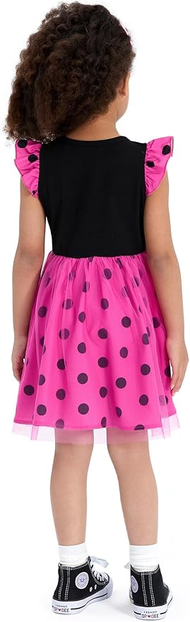 Disney Frozen Elsa Princess Cinderella Ariel Jasmine Rapunzel Baby/Toddler Dress, Ruffle Long-Sleeve Mesh Overlay Tulle Dress