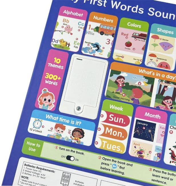 2025 My First Words Sound Book for Kids 3+ | 470+ Fun English Words & Interactive Themes | Talking Toy with Phonics, Games & Story Mode(Scene)