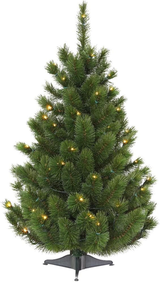 Christmas Tree Tabletop Siberian Spruce Color+Clear LED Battery Operated (3')- HOLIDAY TREE
