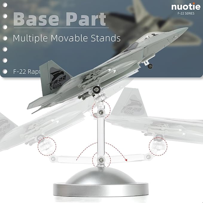 NUOTIE F-22 Raptor AF91 4002 Old Reliable Fighter Model Stealth Combat Airplane Air Force Aircraft Alloy Metal Diecast Model with Display Stand Collection Gift for Adult