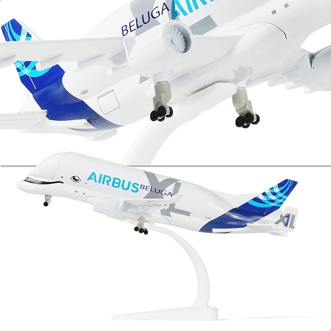 1/300 A330 Beluga XL1 Diecast Metal Airplane Model Kit with Stand (7.7 inches) for Airbus a330-743L Super Transport Beluga Model for Adult Plane Aviation Enthusiasts Collectible or Gift