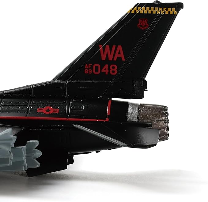 1/100 F-16C Fighting Falcon Fighter Model Metal DieCast Aircraft Jet Kit Fighter Plane Model Military Airplane for Collection and Gift(Nellis AFB 57th Wing), Black
