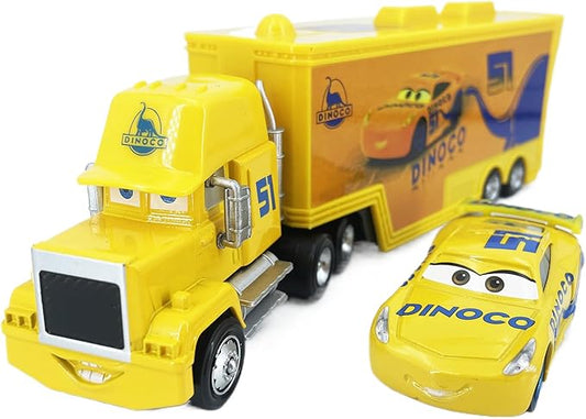 Portable Mini Toy Car and Truck Set 1:55 Diecast Model Metal Body Racers for Preschool Kids Ages 3+ Years (51Yellow)