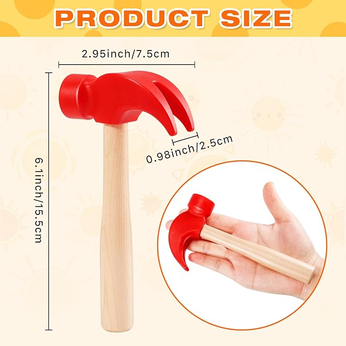 10 Pcs Wooden Hammer Toys,Kids Hammer Toys with 100 Pcs Colorful Wood Golf Tees,Small Plastic Hammer,Simulation Hammers Maintenance Tools Educational Toys for Play School Gift Party