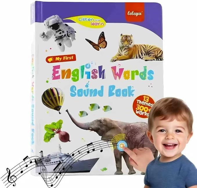 2025 Fun English Sound Book for Kids 3+ | 470+ Words & Exciting Themes | Interactive Talking Toy with Phonics, Spelling Games & Story Mode(Animal World)