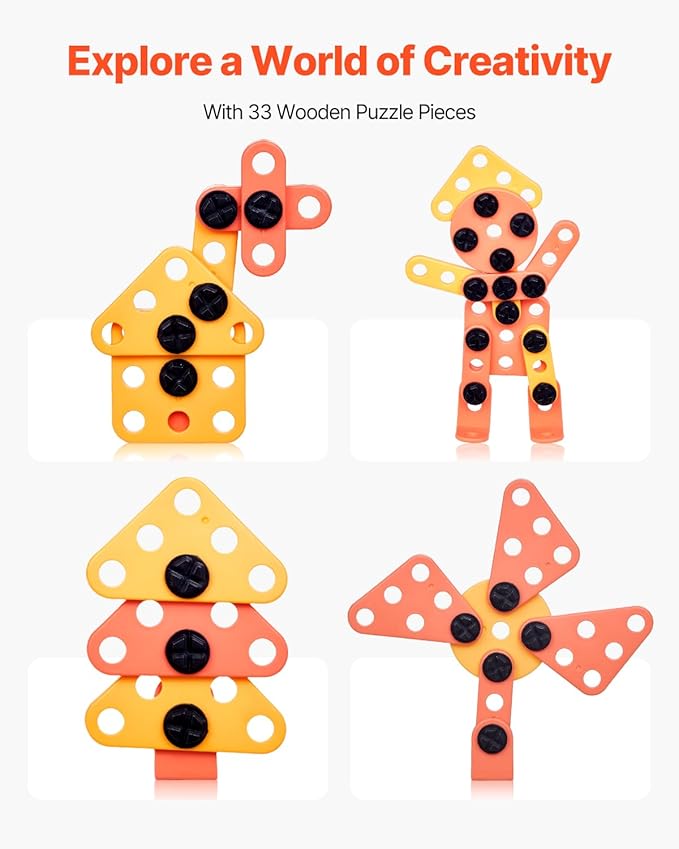 VEVOR Kids Workbench, 181 pcs, Kids Tool Bench with Realistic Tools and Electric Drill, Pretend Play Construction Workbench Toys for Toddlers, Toddler Work Bench Learning Gift for Boys & Girls Age 3+