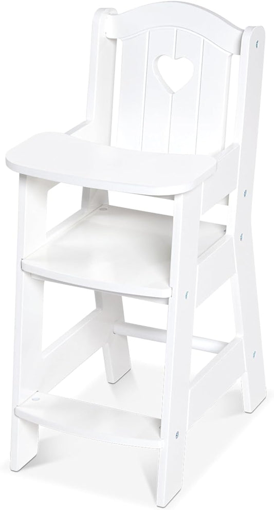 Melissa & Doug Play High Chair - Pretend Play High Chair Baby Doll Accessories,White