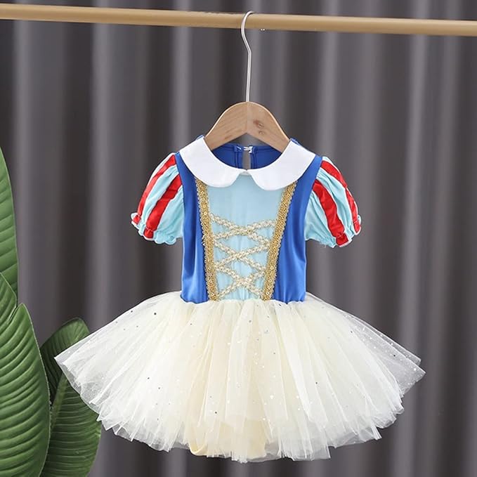 DYMCII Baby Girls Princess Ballet Dress Short Sleeve Leotards Skirted Tutu Dancewear Halloween Christmas Party Fancy Costume