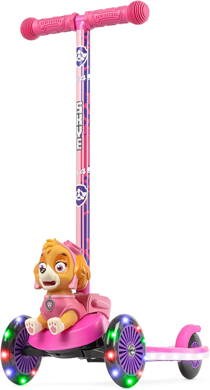 3D Kick Scooter for Kids, Self-Balancing 3 Wheeled Light Up Scooter with Extra Wide Anti-Slip Deck, Rear Brake, Lean to Steer, Lightweight Design, for Kids 3 and up, 75 LB Limit