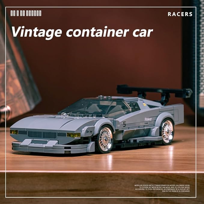 PB8819 1:32 M1 Sports Car Buliding Blocks Set, 368 Pieces Racing Toy Container Display Box, Clamping Blocks Car STEM Gift for Adults – for Hobbyist Collector