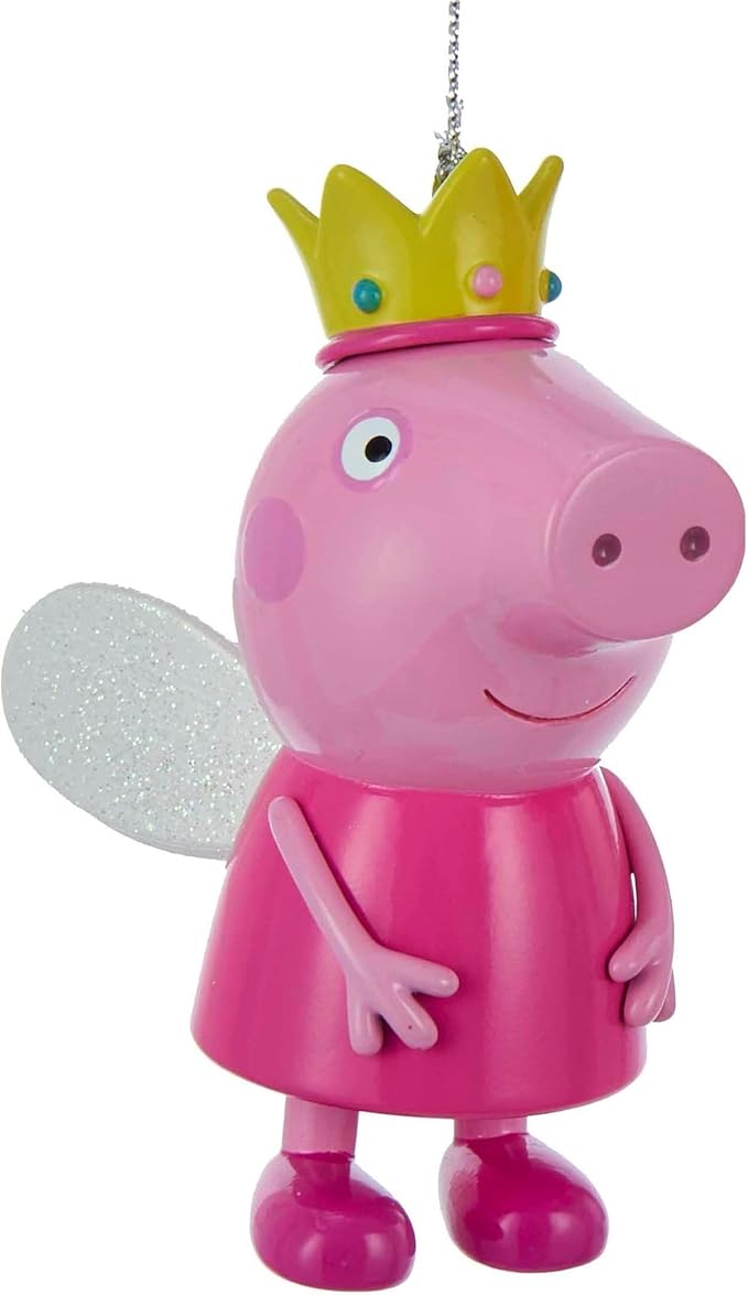 Kurt Adler Peppa Pig Christmas Ornaments and Stocking Set of 3-2 Peppa Ballerina Princess Holiday Tree Ornaments & Stocking - Officially Licensed - Gift for Kids