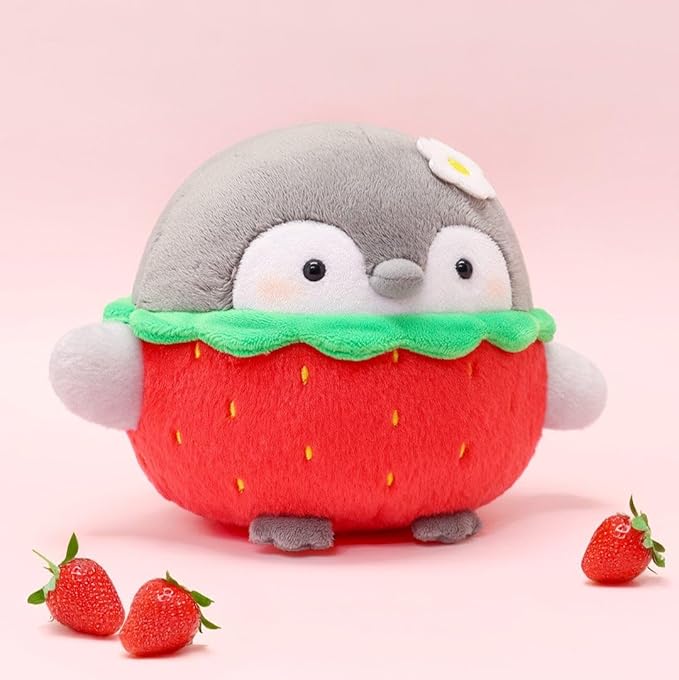 6" Strawberry Plush – Officially Licensed Penguin Stuffed Animal Toy – Soft Collectible Cute Character