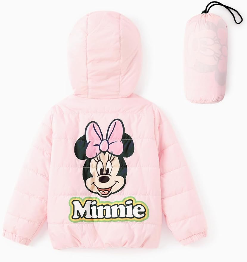 Disney Stitch Frozen Elsa Minnie Mouse Toddler Girl/Boy Puffer Jacket Kids Heavyweight Hooded Warm Winter Down Coat 2-13Years