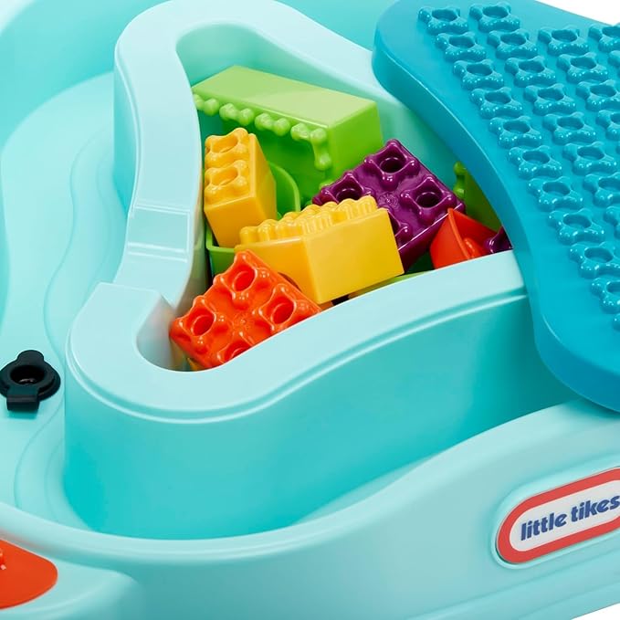 Little Tikes Build & Splash Water Table with 25 Piece Accessories - Wet/Dry Play, Indoor/Outdoor with Removeable Grow-with-Me Legs
