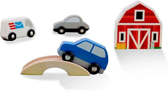 Melissa & Doug Deluxe Activity Road Rug Play Set with 49 Wooden Vehicles and Play Pieces