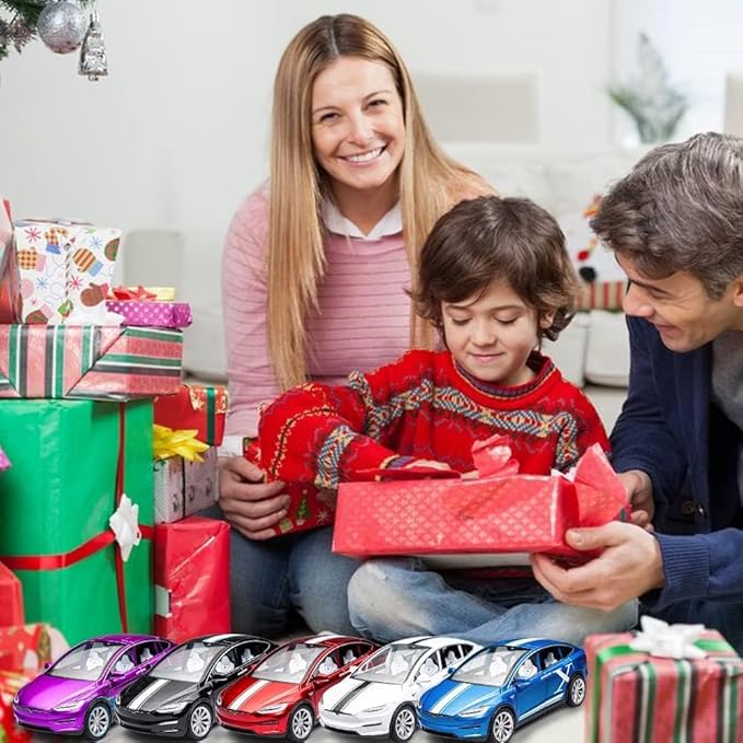 1:24 Scale Tesla Model X Alloy Car Model Diecast Toy Vehicles for Kids, Tesla car Model，Pull Back Alloy Car with Lights and Music,Gifts for Boys and Girls.(1:24 Model X -White)