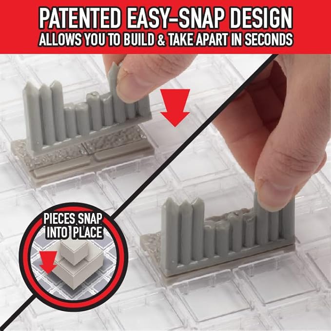 Monster Adventure Terrain 195Pc Paintable Palisade Base Set Fully Modular, Stackable 3D Tabletop World Builder - Perfect for DND Dungeons Dragons, Pathfinder & All RPG Games