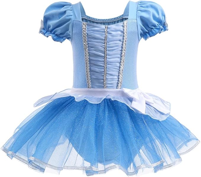 DYMCII Baby Girls Princess Ballet Dress Short Sleeve Leotards Skirted Tutu Dancewear Halloween Christmas Party Fancy Costume